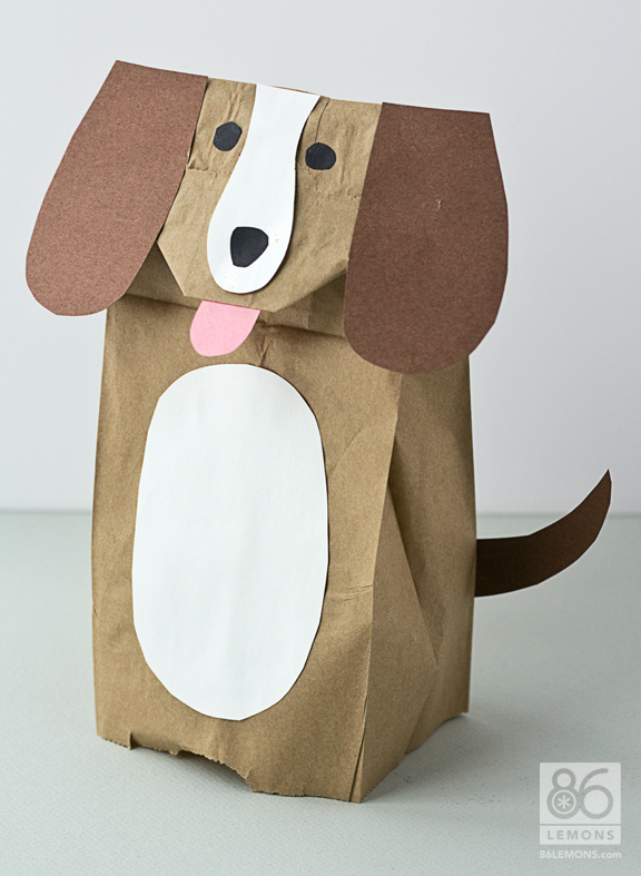 Dog Paper Bag Puppet Template