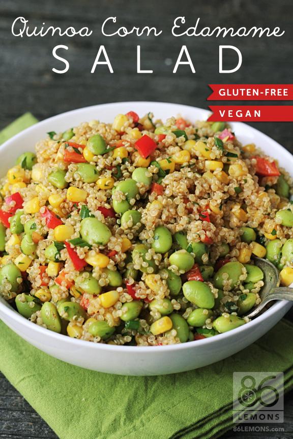Quinoa Corn Edamame Salad (vegan, gluten-free)  