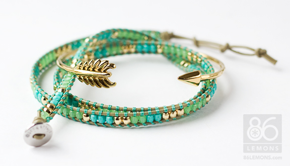 Triple Wrap Bracelet in turquoise/green/gold 86lemons.com #accessories #bracelet #wrapbracelet #turquoise #summer