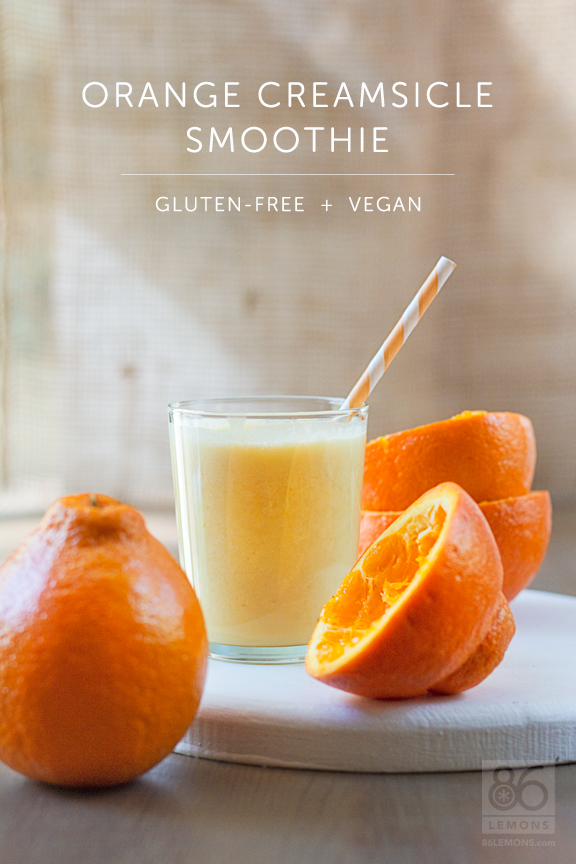 Orange Creamsicle Smoothie #vegan #glutenfree  86lemons.com