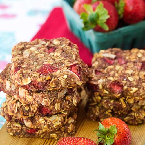 Vegan Nutritious Strawberry Breakfast Cookies
