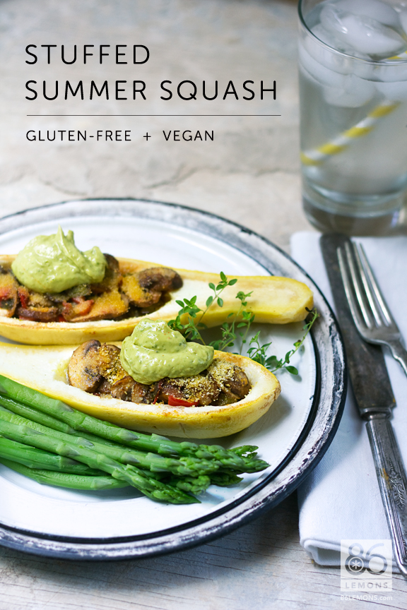 Stuffed Summer Squash #vegan #glutenfree #recipe #summer