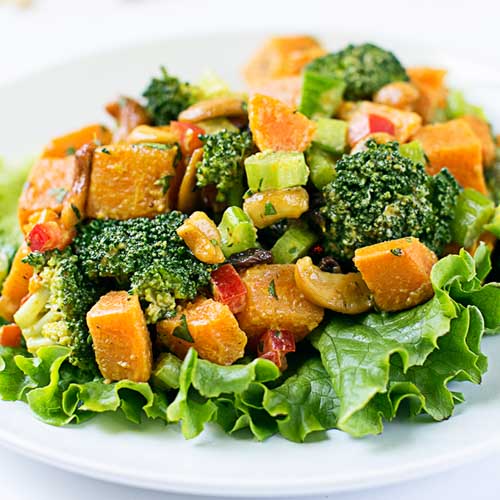 Vegan Curry Sweet Potatoes With Broccoli And Cashew
