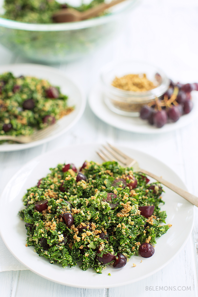 Chopped Kale & Quinoa Salad Recipe Finished With Fork