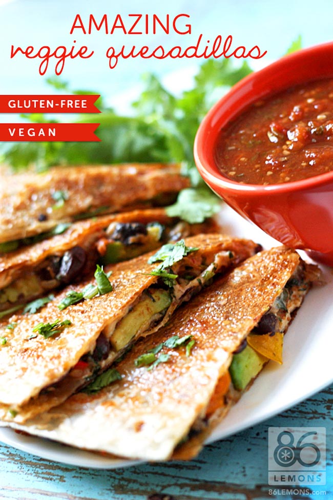 Vegan Amazing Veggie Quesadillas Gluten-Free