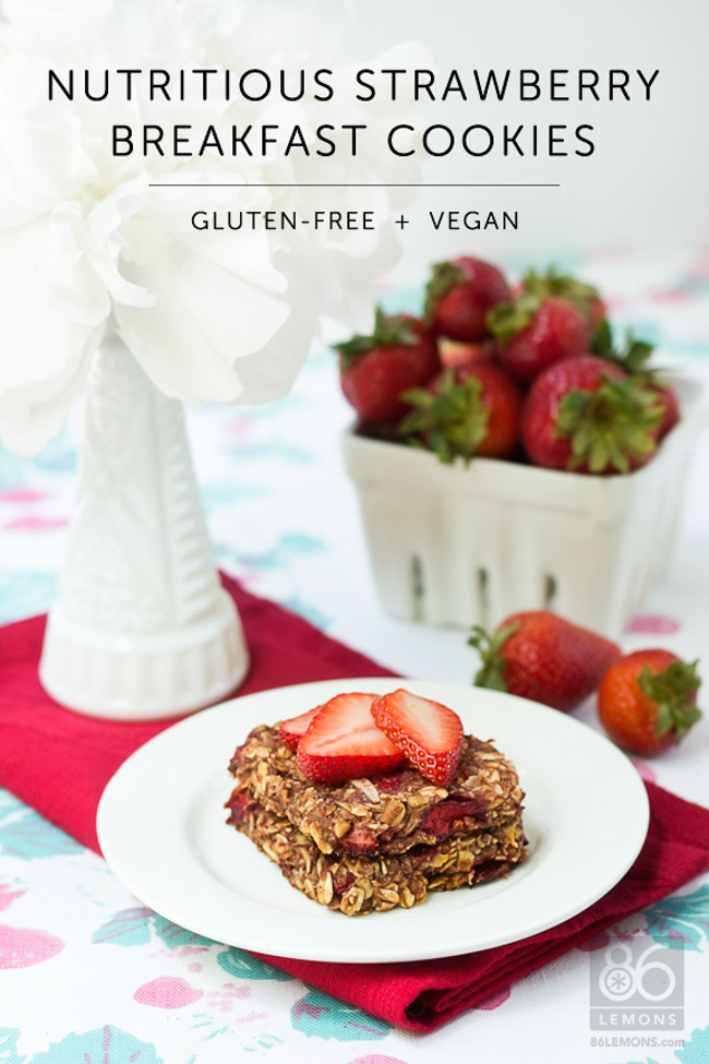Vegan Nutritious Strawberry Breakfast Cookies Gluten-free
