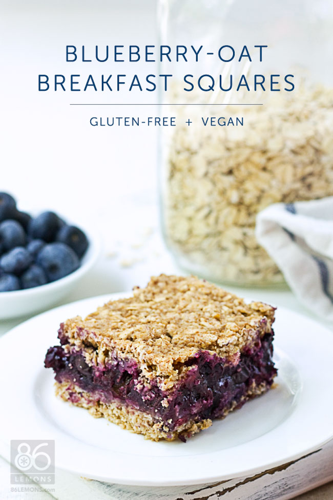 Vegan Blueberry-Oat Breakfast Squares Gluten-free