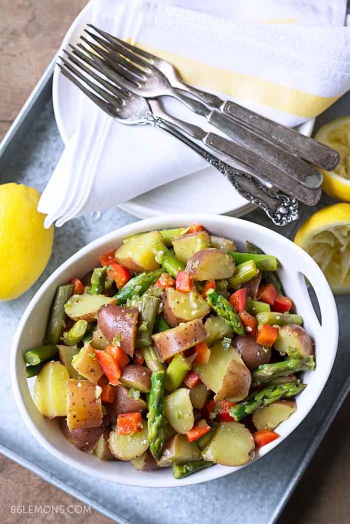 Vegan Asparagus Potato Salad with Jalapeño Dressing Gluten-free