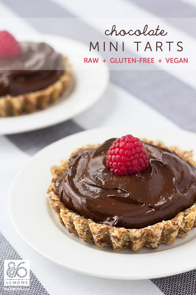 Vegan Chocolate Mini Tarts Gluten-free, Raw