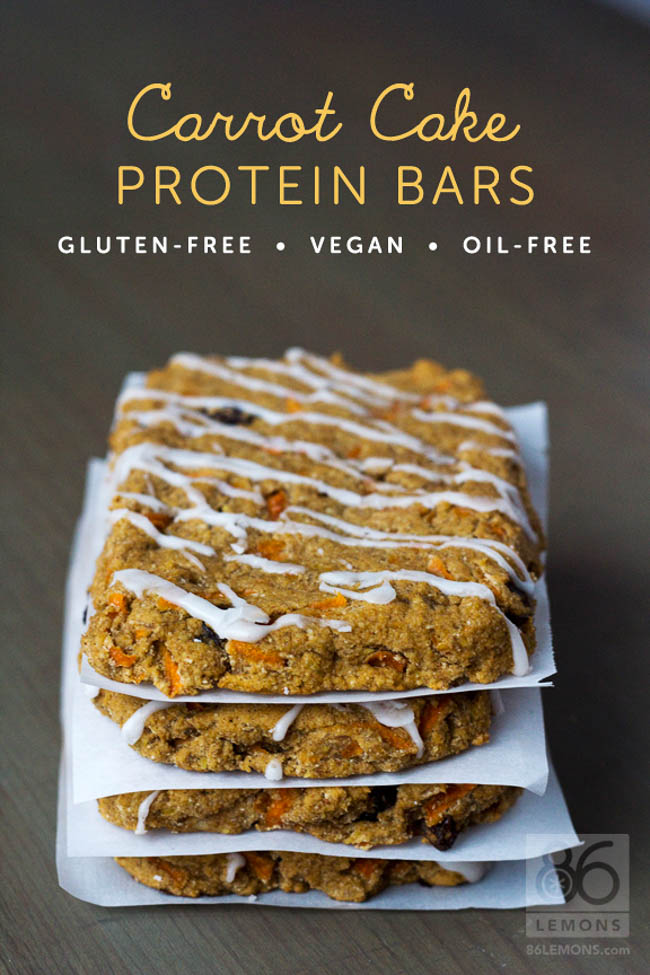 Vegan Carrot Cake Protein Bars Gluten-free