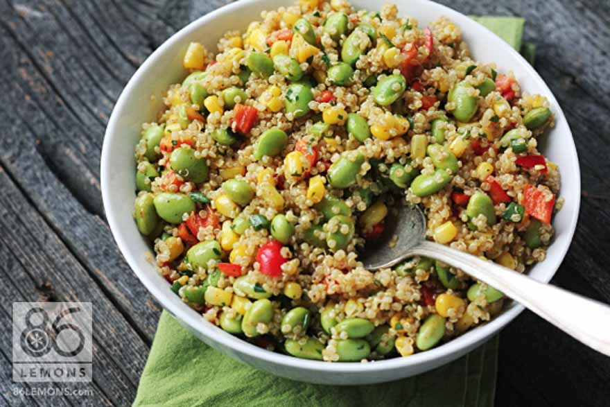 Vegan Quinoa Corn Edamame Salad Gluten-free
