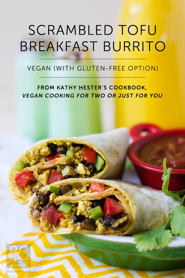 Vegan Scrambled Tofu Breakfast Burrito Gluten-free + COOKBOOK GIVEAWAY!