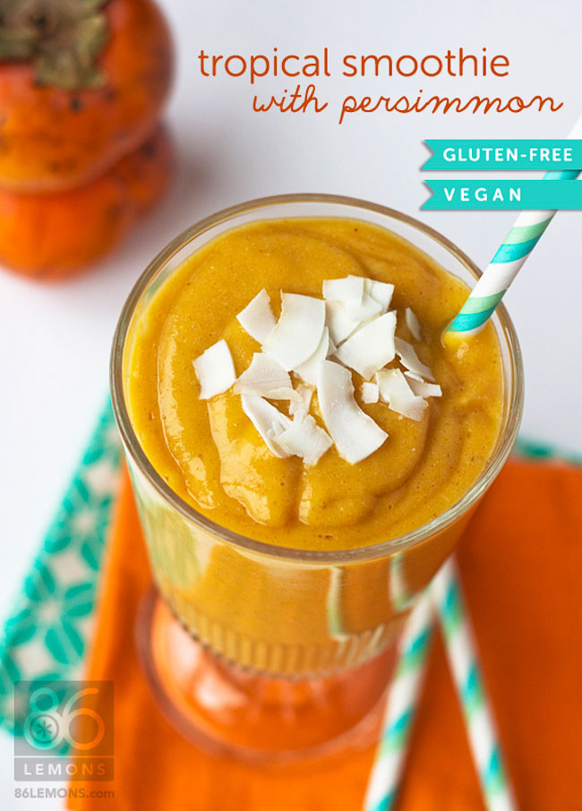 Vegan Tropical Smoothie with Persimmon Gluten-free