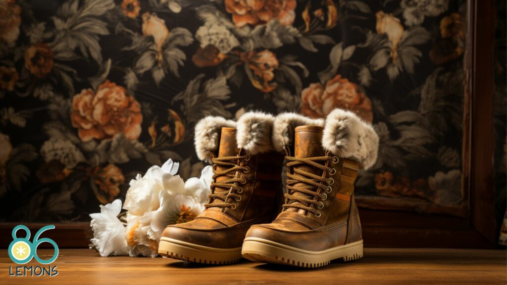 brown winter boots with faux fur lining