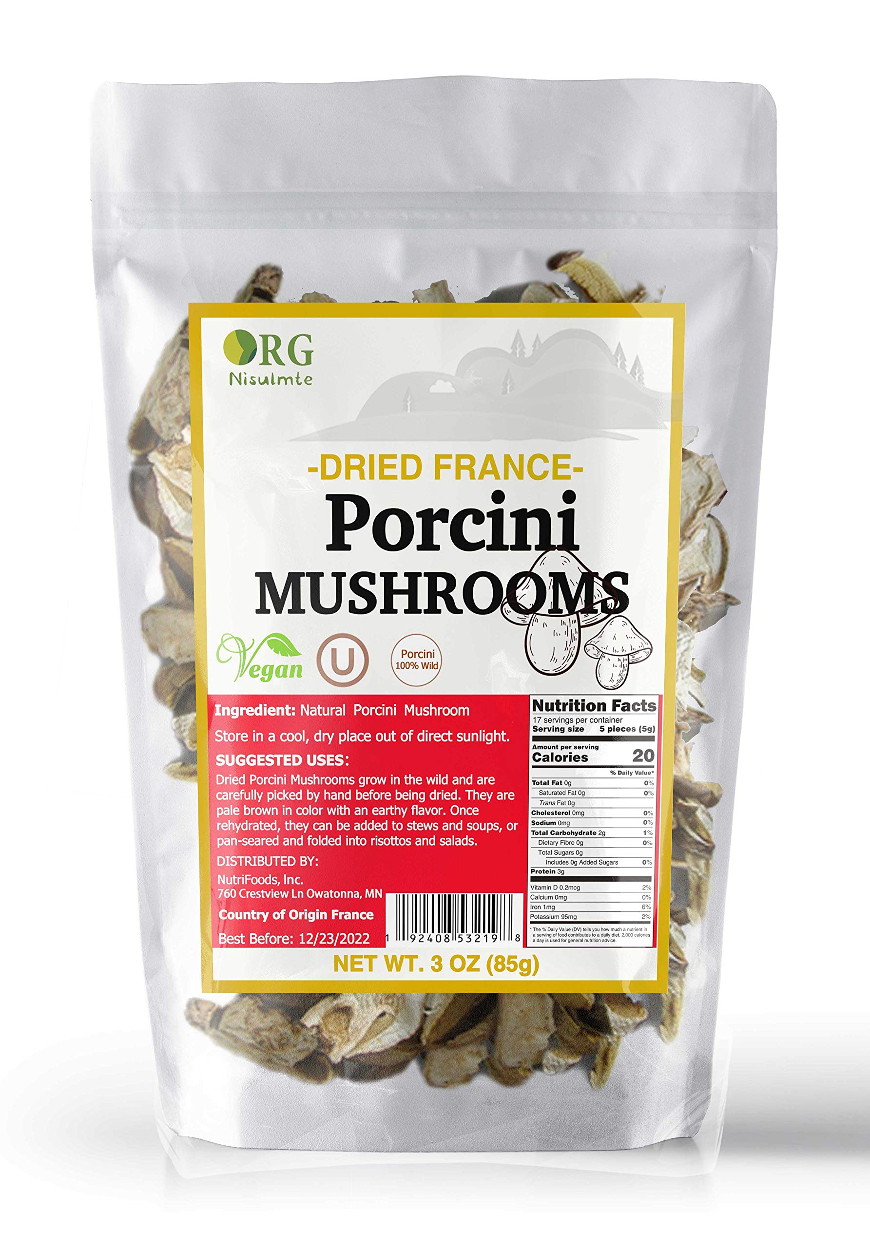 Orgnisulmte Dried Porcini Mushrooms