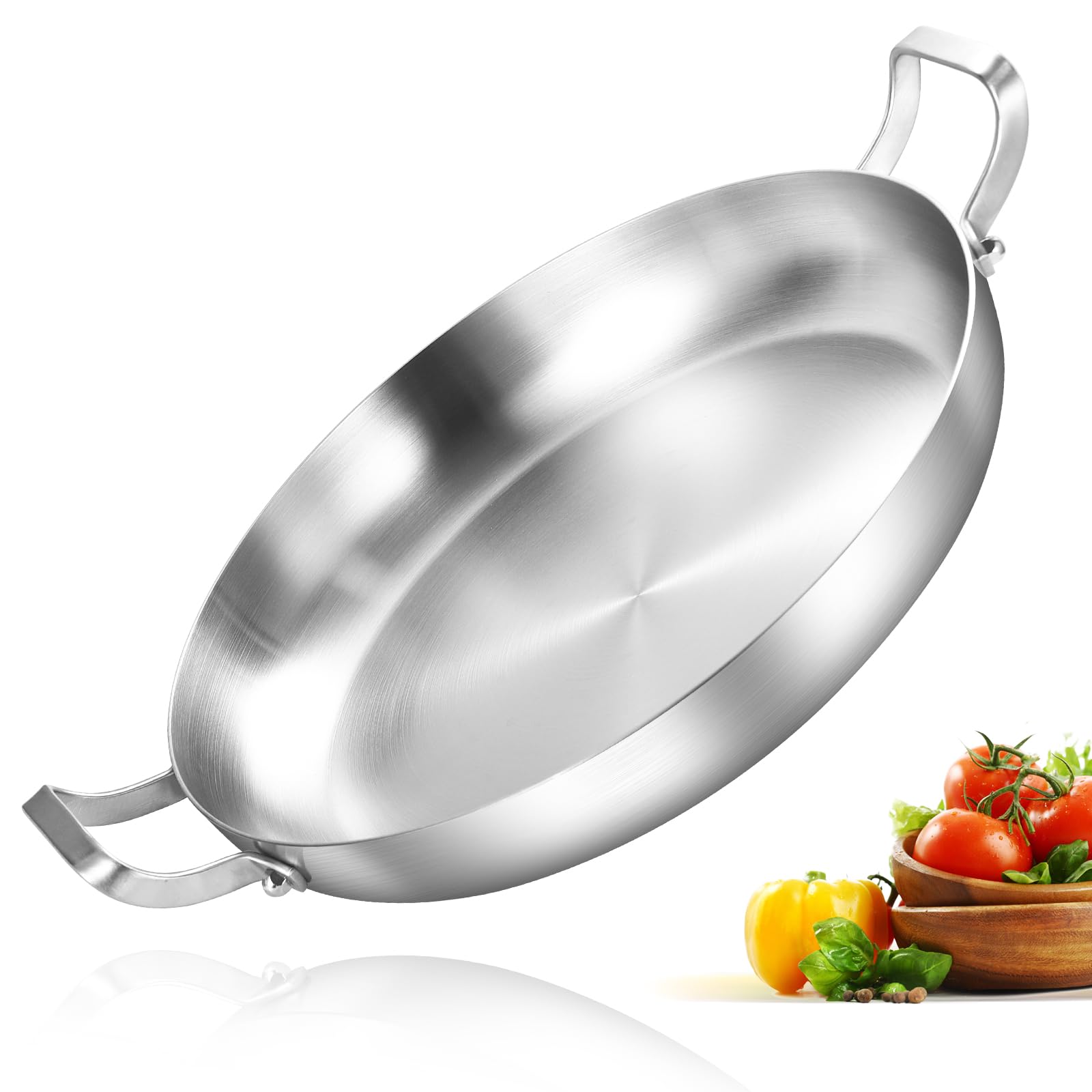 Shiny and incredibly versatile, the Inqibee paella pan is a gem in the kitchen.