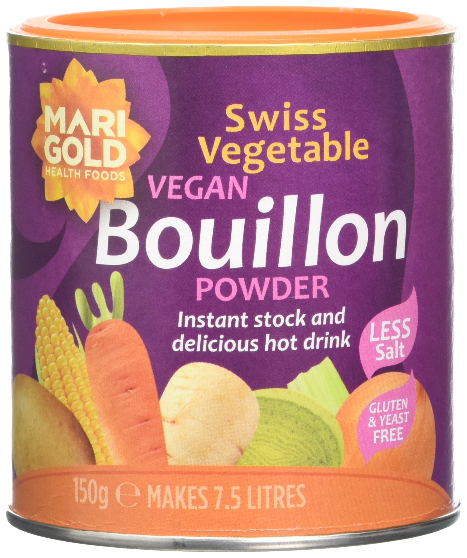 Marigold Swiss Vegetable Vegan Bouillon Powder Reduced Salt